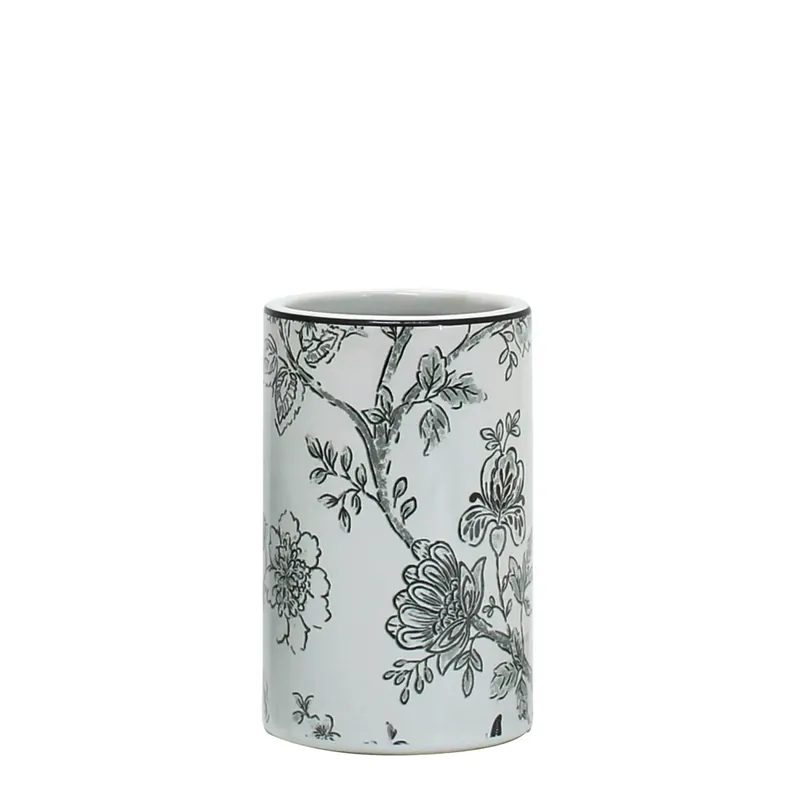Portaspazzolini Floral in ceramica bianco con decoro Fabrieksprijs