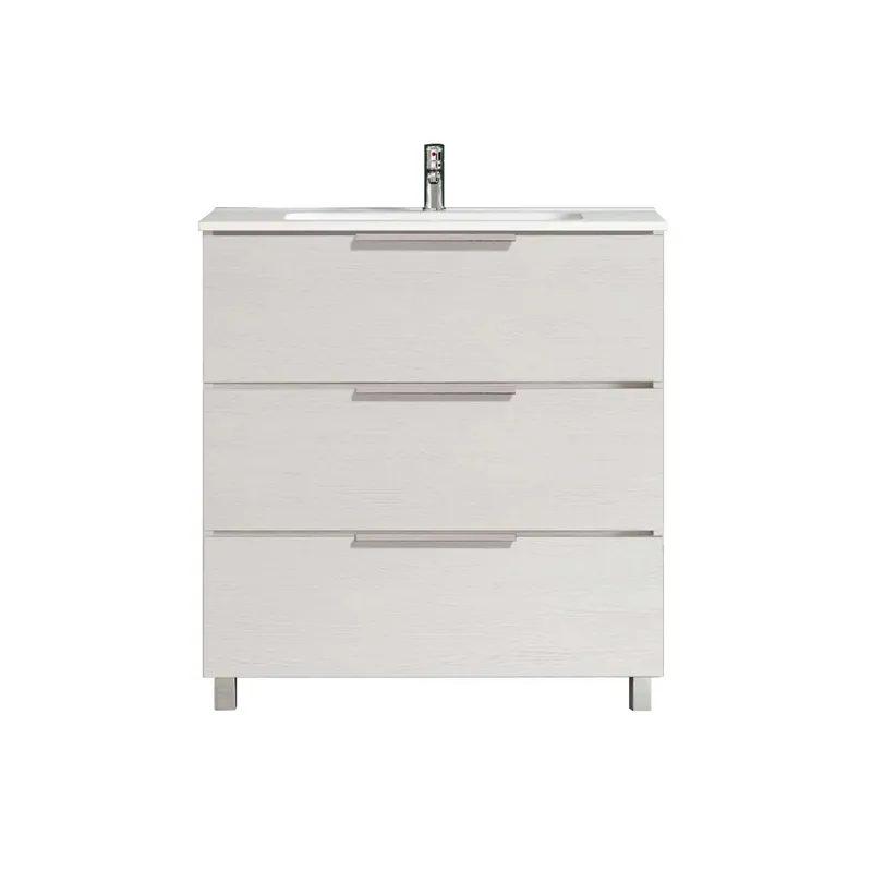Mobile bagno lavabo sospeso Chloe 3 cassetti 80 cm bianco Gereduceerde Prijs