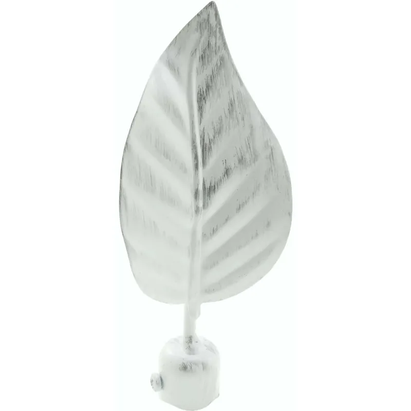 Pomello per bastone tenda a foglia lauro Ø 20 mm bianco argento Veilige Betaling