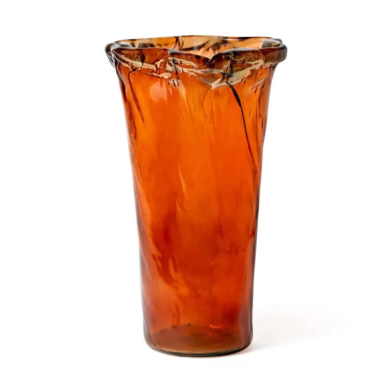 Vaso ambra in vetro Ø21,5xH35 cm in scatola avana Hoge Kwaliteit