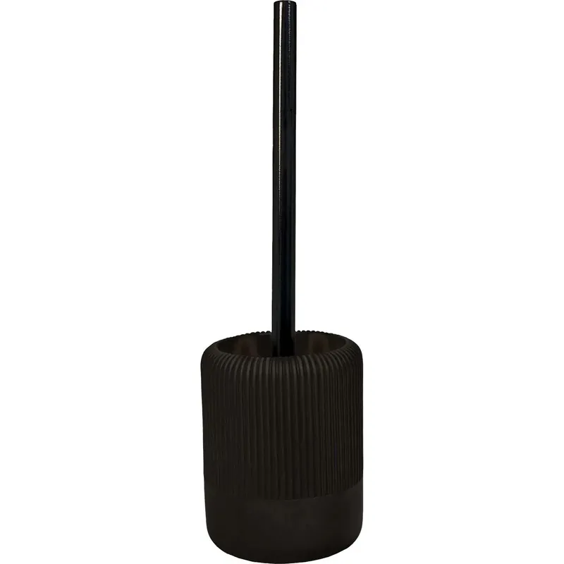 Bicchiere porta spazzolini Concrete in cemento e resine di colore nero Must-Have