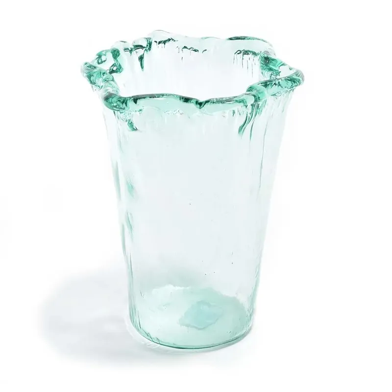 Populair Vaso portafiori in vetro Ø 19xH25 cm bianco