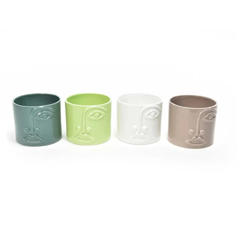Vaso fiori in ceramica Ø14,2xH 12,5cm colori assortiti Gecertificeerd