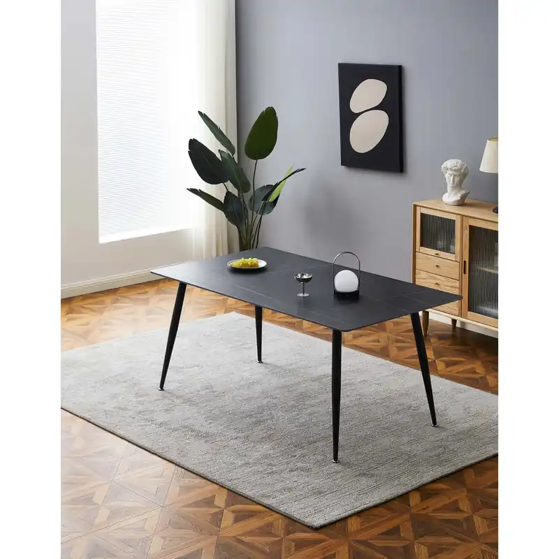 Tavolo da pranzo Mila nero 160x90x75 cm Gecertificeerd