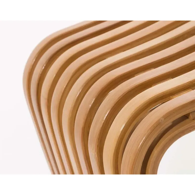 Sgabello da bagno in bamboo naturale 46x31x46 cm Populair