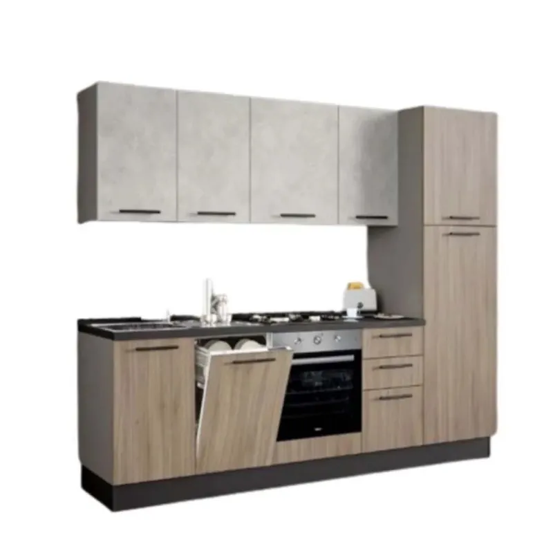 Cucina completa Licola reversibile 255 cm rovere Direct Beschikbaar