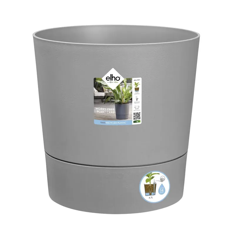 Hete Deal Vaso per piante rotondo Elho Greensense Ø 35 cm grigio cemento