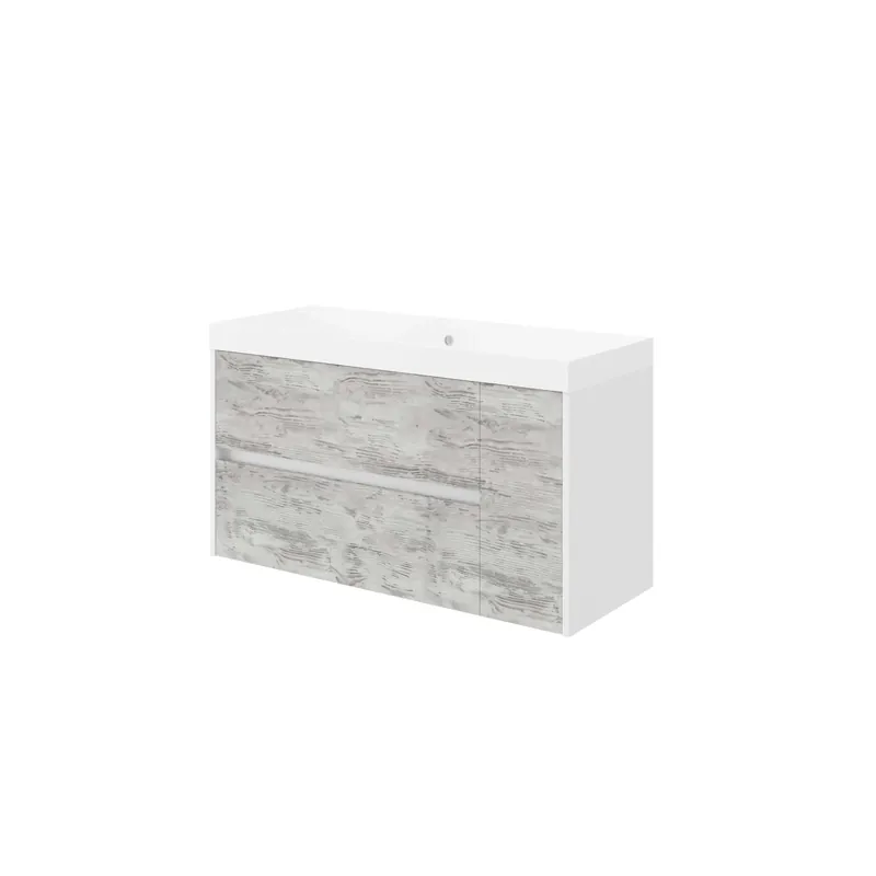 Gereduceerde Prijs Mobile bagno base lavabo sospeso Savini 100 cm girgio bianco