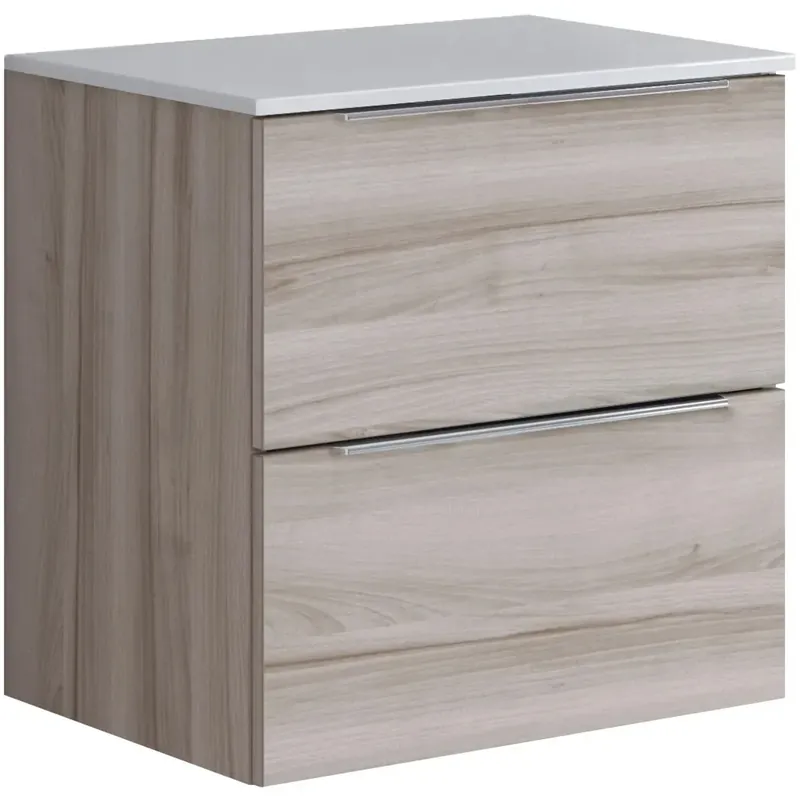 Mobile bagno cassettiera Bali con 2 cassetti 60x60x45 cm noce lingera Gecertificeerd