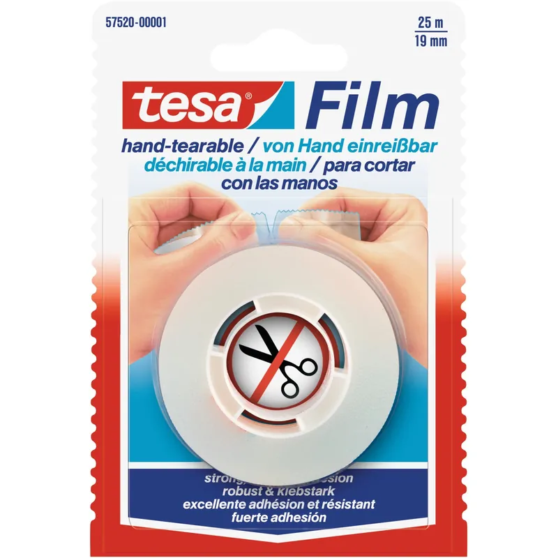 Nastro adesivo Tesa con strappo manuale 19 mm x 25 m trasparente Op = Op