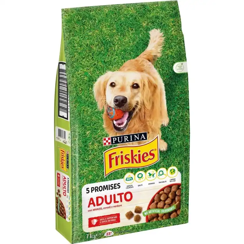 Gecertificeerd Crocchette per cani Purina Friskies Adult con manzo cereali e verdure 12 kg