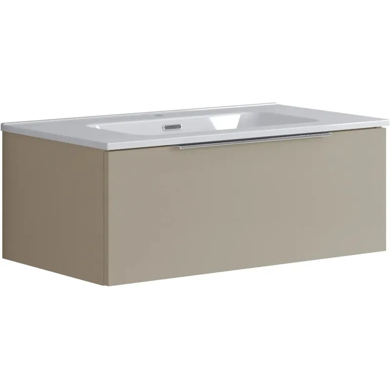 Mobile bagno base portalavabo sospeso Bali 1 cassetto 80x30 cm laccato visone Laatste Versie
