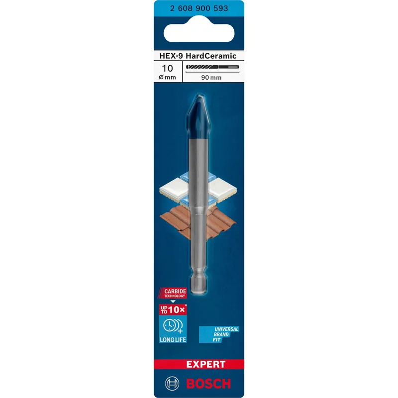 Punta Bosch Expert Hard ceramica Hex-9 Ø 10x90 mm Gecertificeerd