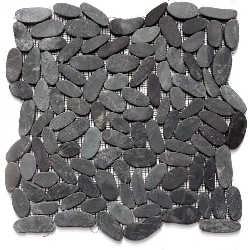 Mosaico decorativo Ovalepiatto pietra nera 30 cm x 30 cm Superprijs