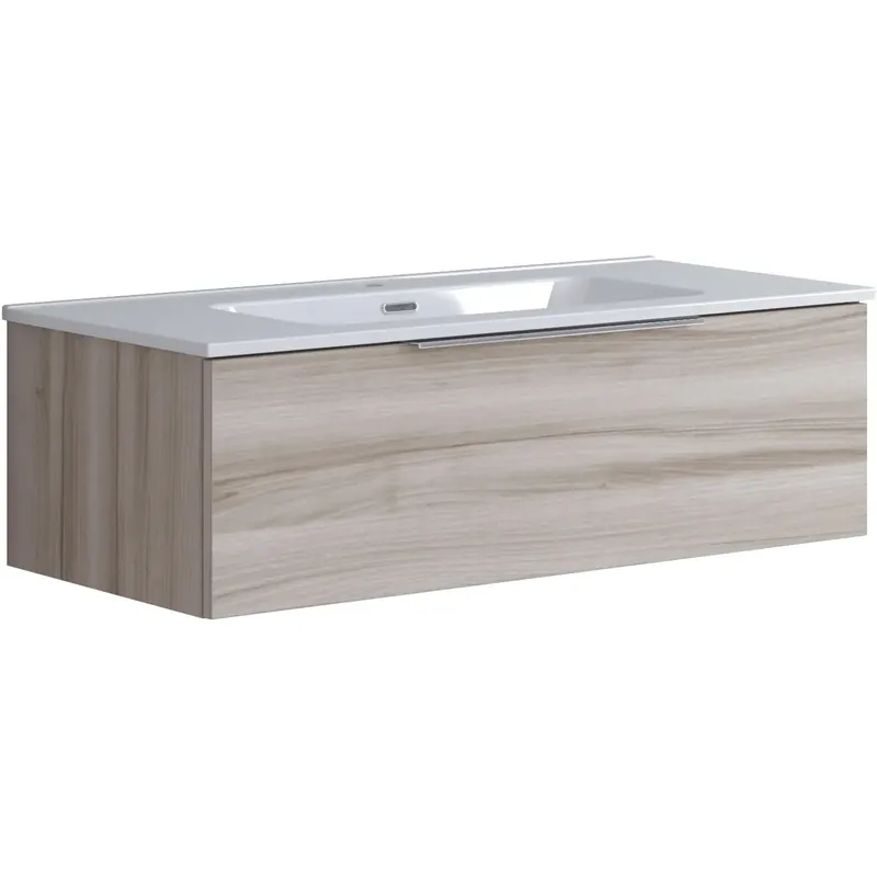 Mobile bagno base portalavabo sospeso Bali 1 cassetto 100x30 cm noce lingera Op = Op