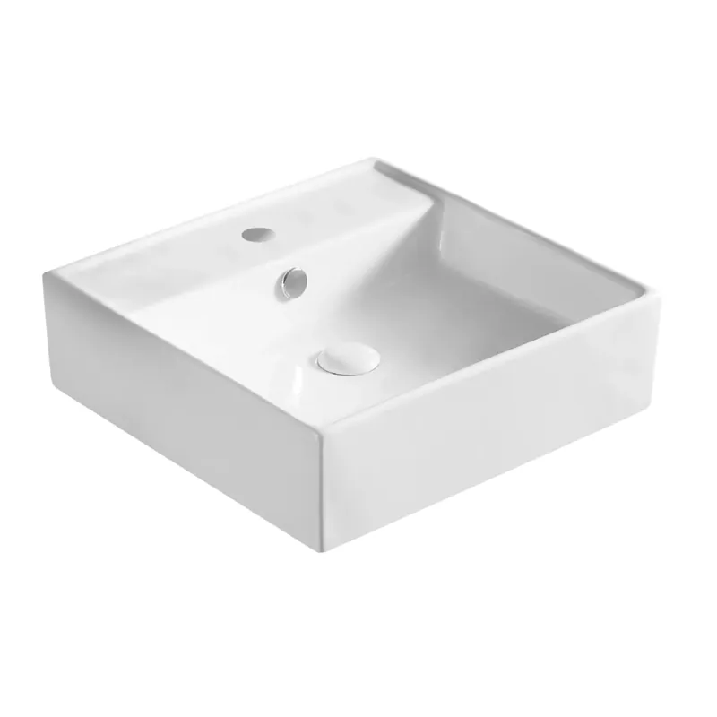 Lavabo d`appoggio in ceramica bianca l 46,5 x p 46,5 x h 13,5 cm Weekendaanbieding