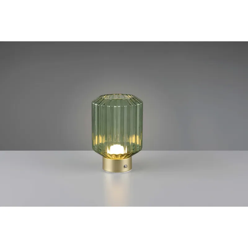 Koop Online Lampada tavolo Lord 100 lm 1,5W Bianco Caldo ottone e verde H 19 cm