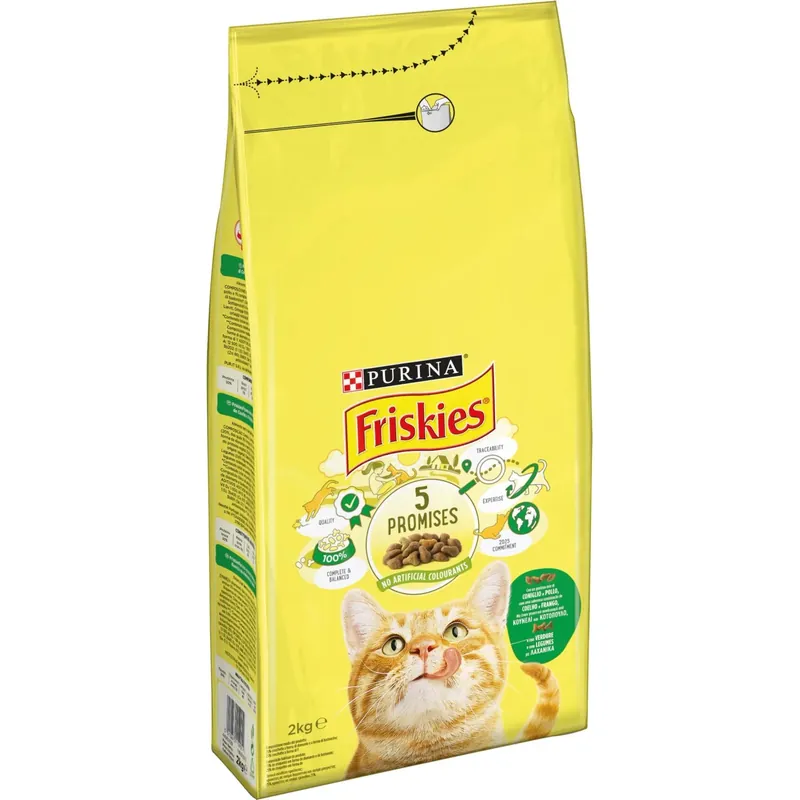 Croccantini per gatto Purina Friskies con coniglio, pollo e verdure 2 kg Koop Vandaag