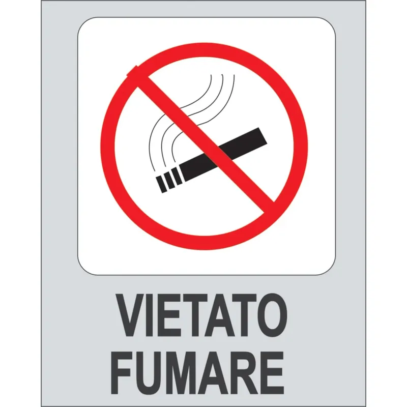 Shop Nu Targhetta adesiva "Vietato fumare" in propilene metallizzato 8 x 10 cm