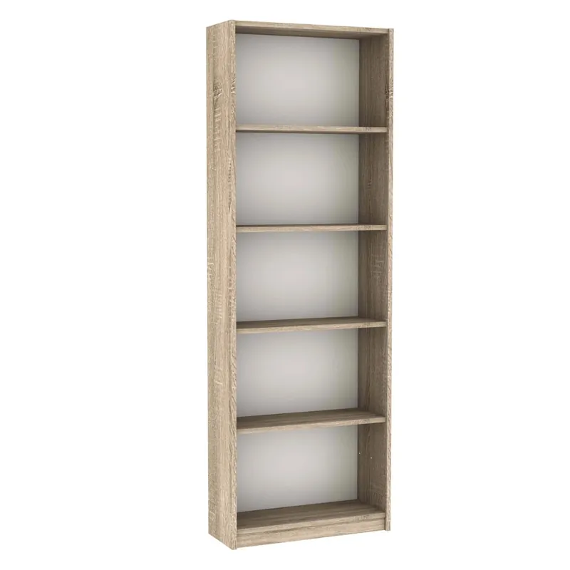 Libreria 5 ripiani in pannello truciolare Sonoma-Bianco 58x23x170 cm Snelle Levering