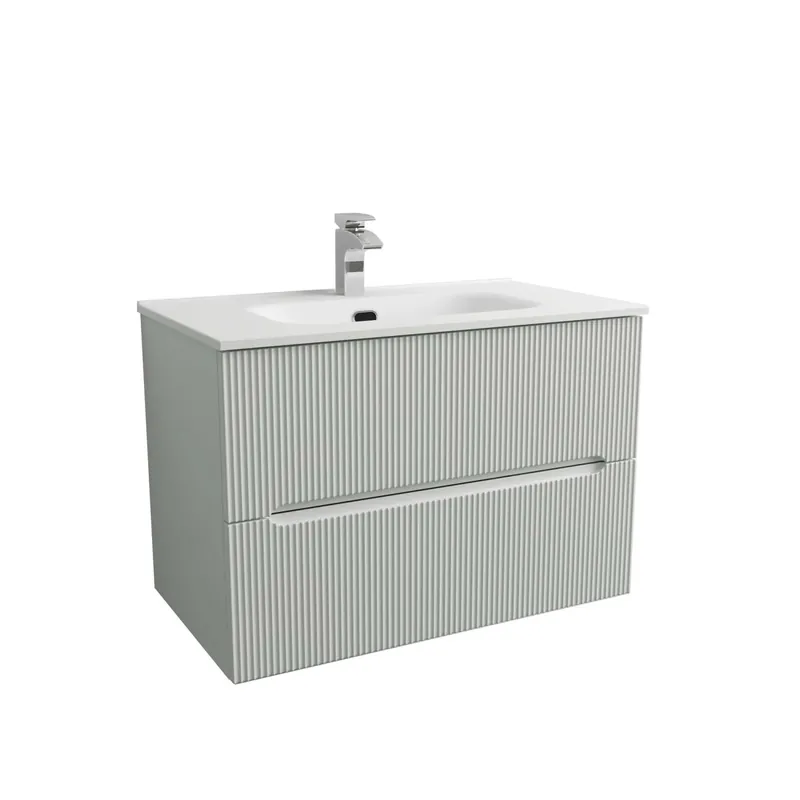Mobile bagno base con lavabo in ceramica sospeso Zeus 81x46 cm opaco Hoge Kwaliteit