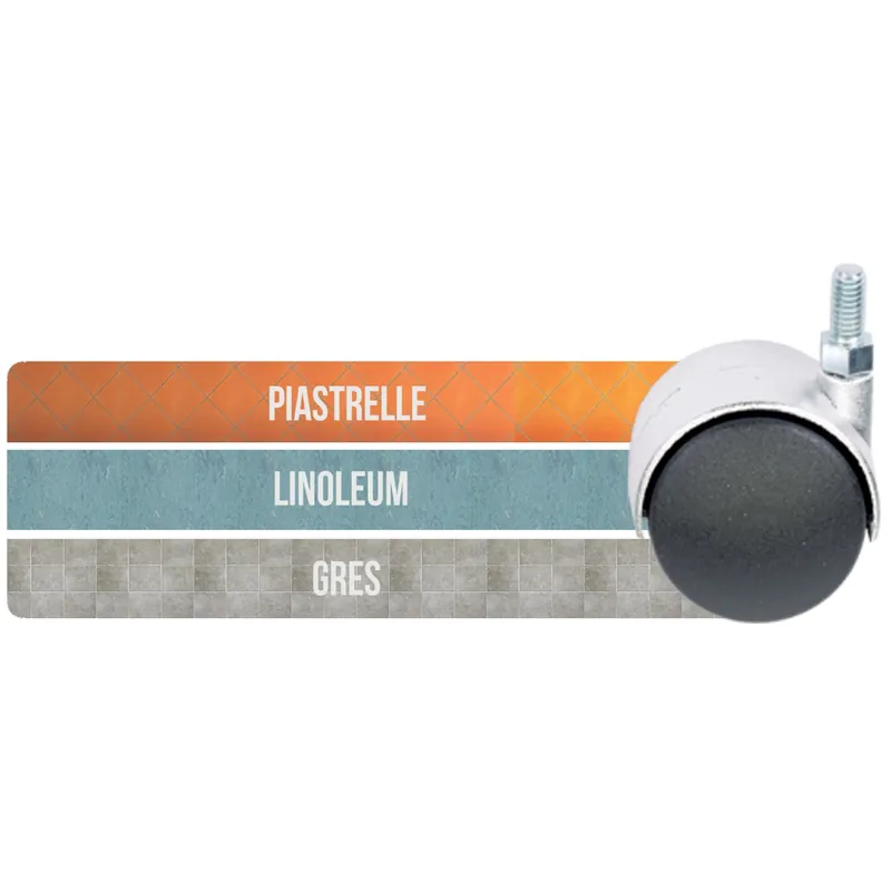 Ruota per arredamento con perno rotante verniciato 71 x 52 x 37 mm Hete Deal