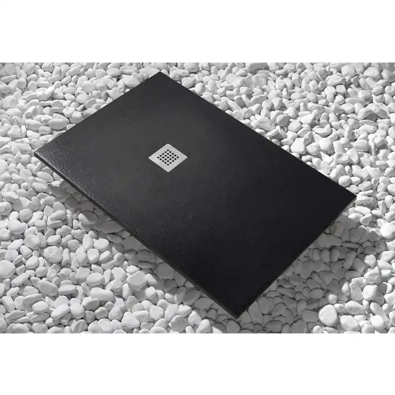 Piatto doccia Newstone 100 cm x 80 cm nero Direct Beschikbaar