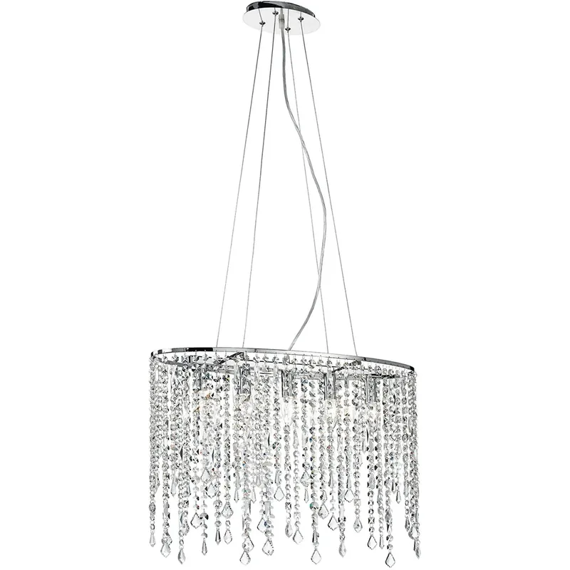Speciale Aanbieding Lampadario a sospensione Breeze 5 luci E14 cromo con cristalli Ø 66,5x120 cm