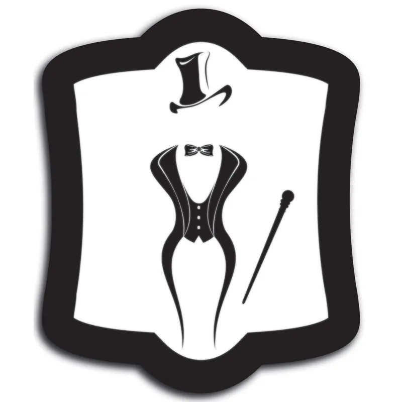 Targhetta in forex men old style 11x9 cm bianco e nero Beperkt Aanbod
