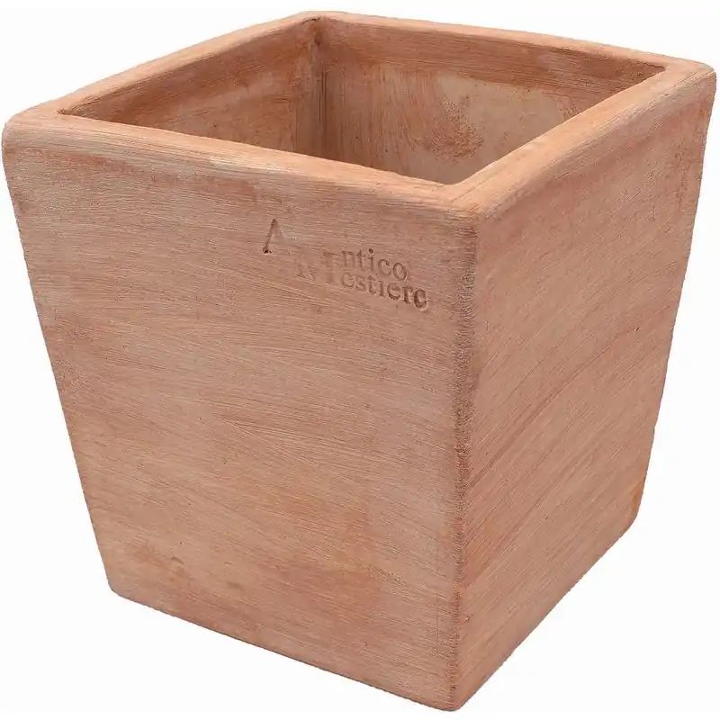 Koopje Vaso Quadro Moderne in terracotta artigianale 20x20x20 cm