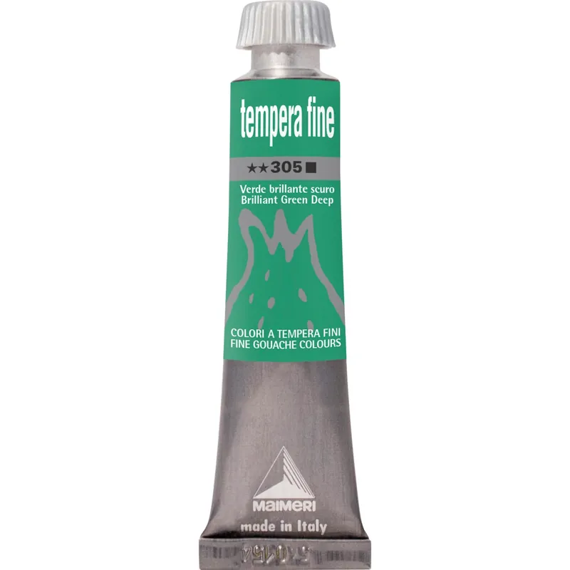 Colore tempera fine verde brillante scuro 20 ml Shop Nu