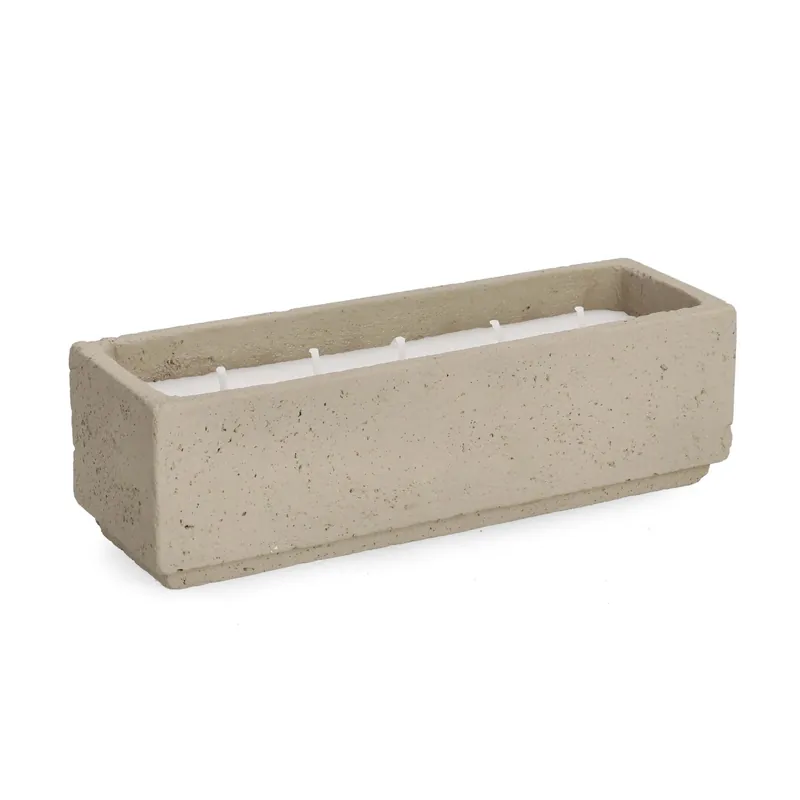 Candela rettangolare Christina vaso in cemento 30x10x9 cm tortora Beperkt Aanbod