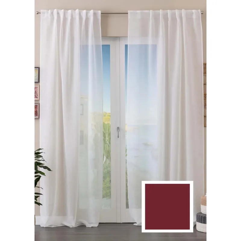 Shop Nu Tenda arredo interno bordeaux Ilenia 140x280 cm