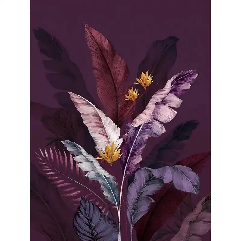 Superprijs Tela stampata immagine foglie viola 60x80 cm