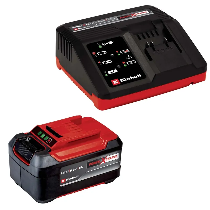 Batteria e Caricabatteria 4A Fastcharger Einhell PXC 18 V 5,2 Ah Weekendaanbieding