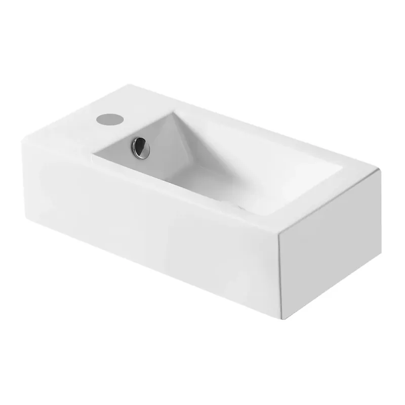 Betaalbaar Lavabo d`appoggio in ceramica bianca l 50 x p 25,5 x h 14,5 cm