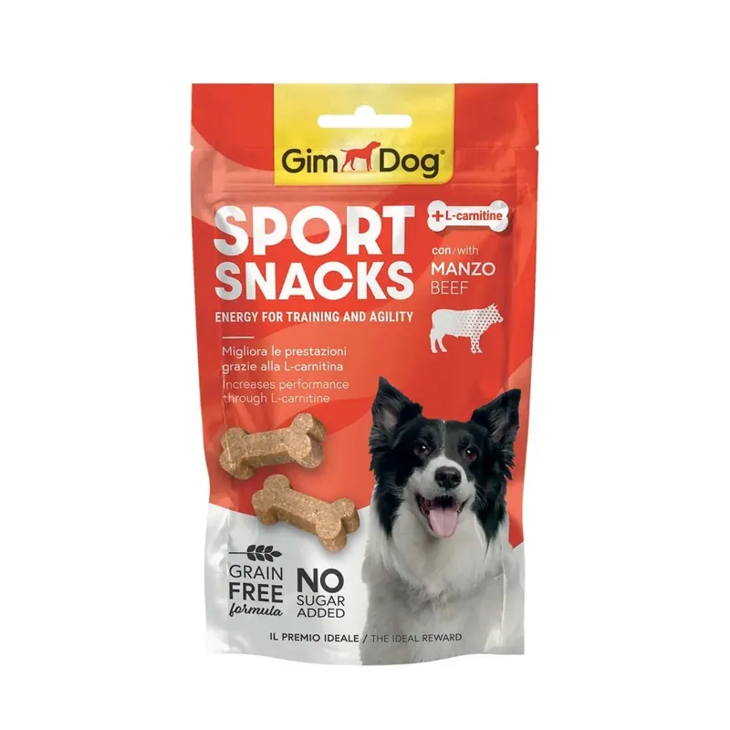 Snack per cani GimDog Sport con Manzo 60 gr Finale Uitverkoop