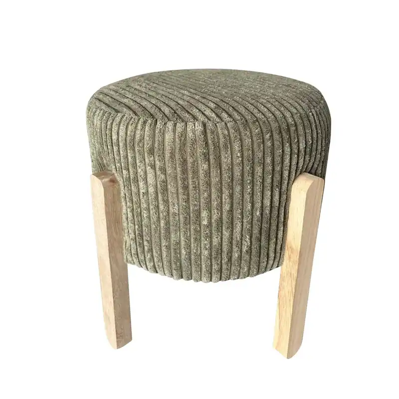 Dagaanbieding Sgabello in velluto a coste verde 30x30x35 cm