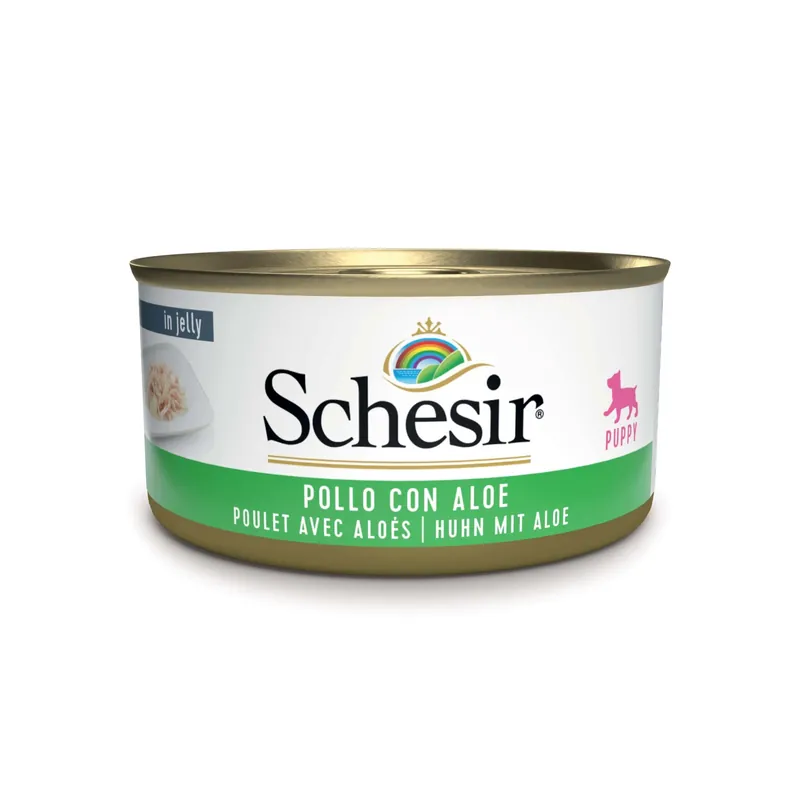 Actieprijs Cibo umido per cani Schesir Puppy Pollo con aloe lattina 150 g