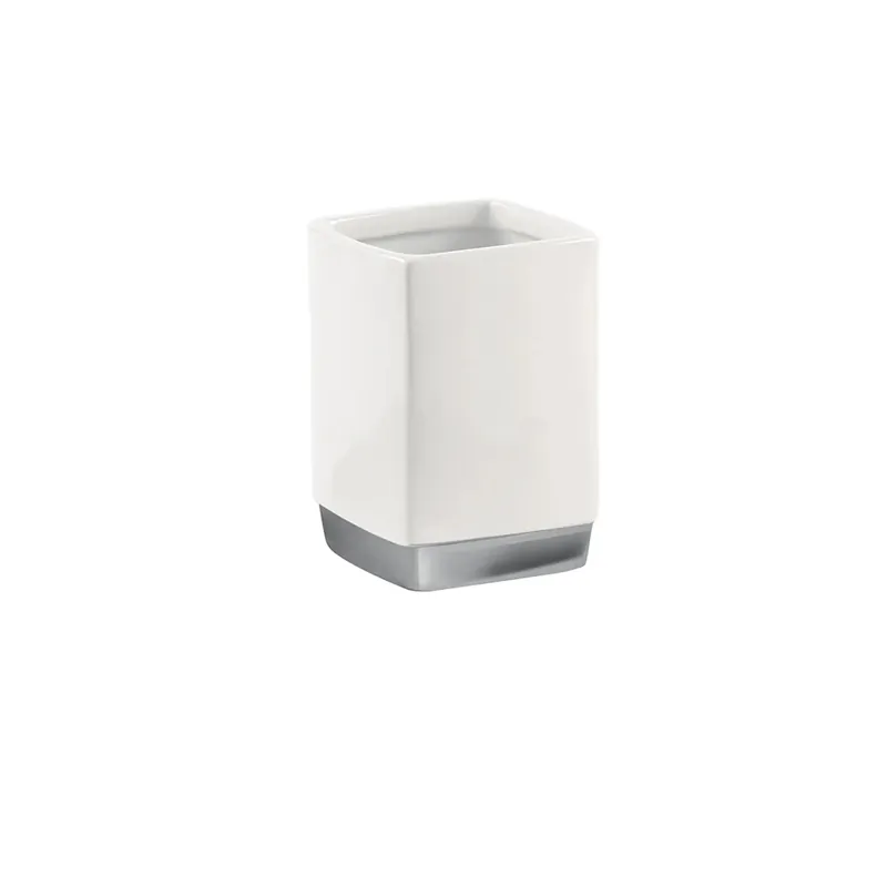 Portaspazzolini Lucy in ceramica bianco Uitverkoop