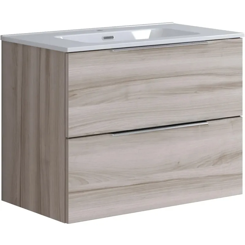 Mobile bagno base portalavabo sospeso Bali 2 cassetti 80x60 cm noce lingera Gereduceerde Prijs