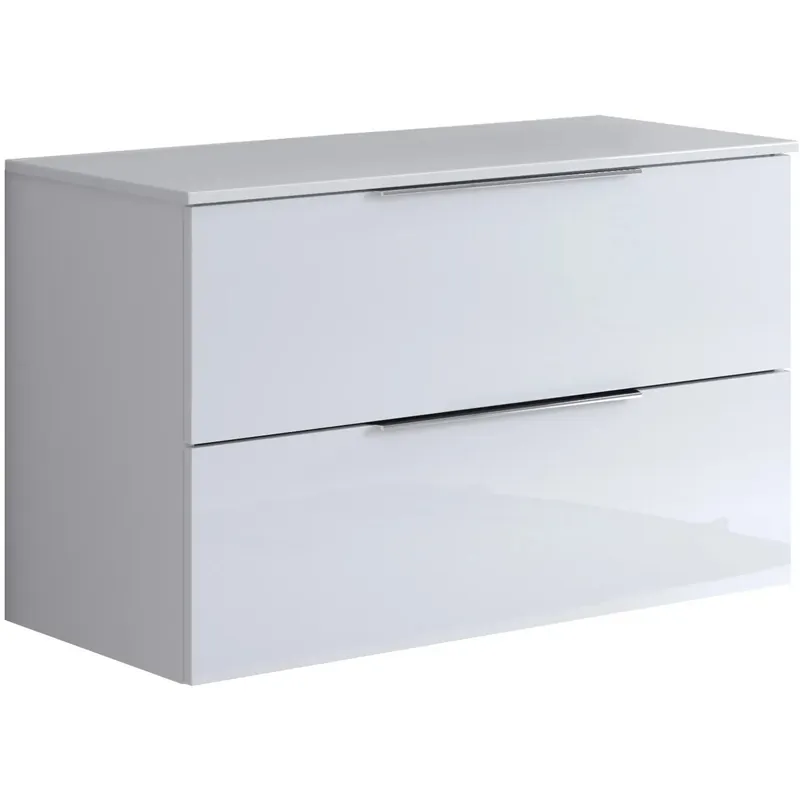 Aanbieding Mobile bagno cassettiera Bali con 2 cassetti 100x60x45,5 cm laccato bianco