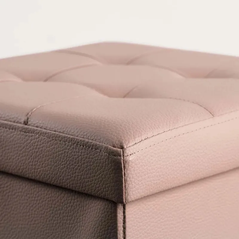 Lage Kosten Pouf contenitore in similpelle 38x38x38 cm tortora
