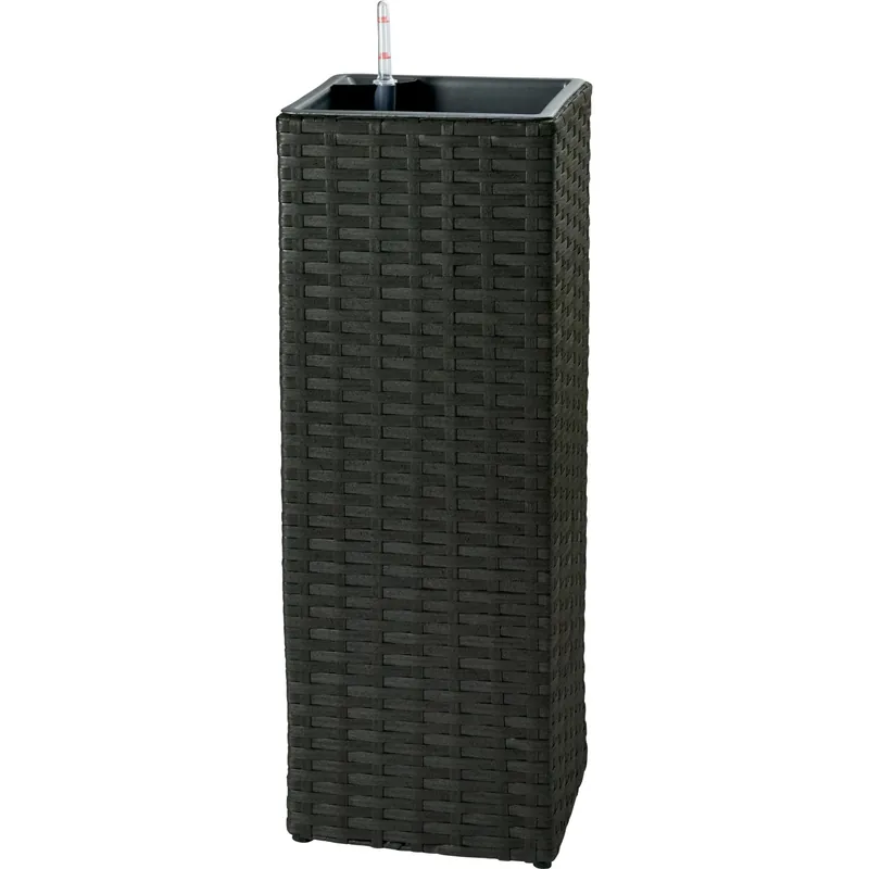 Vaso da esterno con indicatore acqua 76x27x27 cm nero Bestel Nu