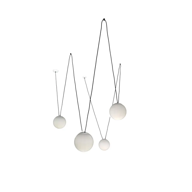 Speciale Aanbieding Lampadario a sospensione Lena 4 luci E27 da 42 W bianco 20-200 x H 130 cm