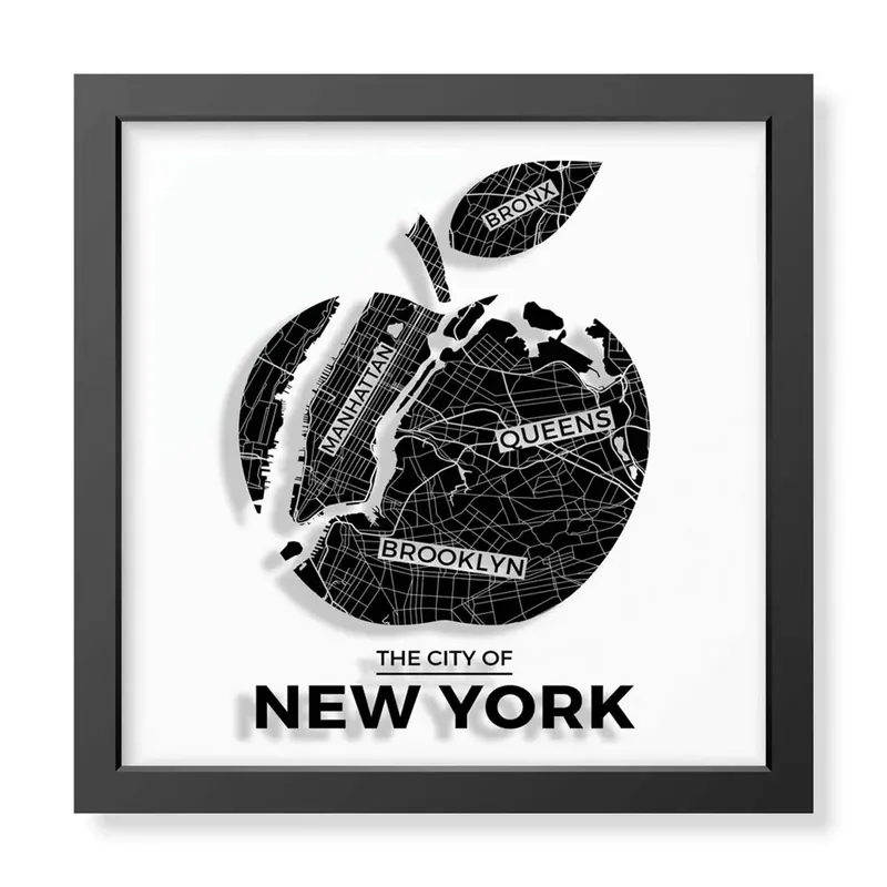 Koop Online Quadro in plexi effetto 3D new york 30x30x3,5 cm