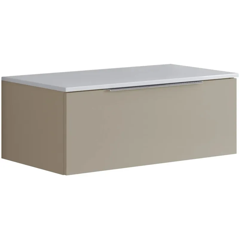 Beste Prijs Mobile bagno cassettiera Bali con 1 cassetto 80x30x45,5 cm laccato lucido visone