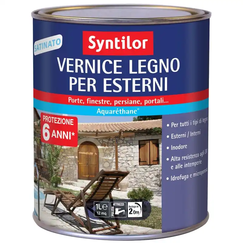 Vernice per legno da esterno satinato ad acqua ciliegio 1 l Shop Nu