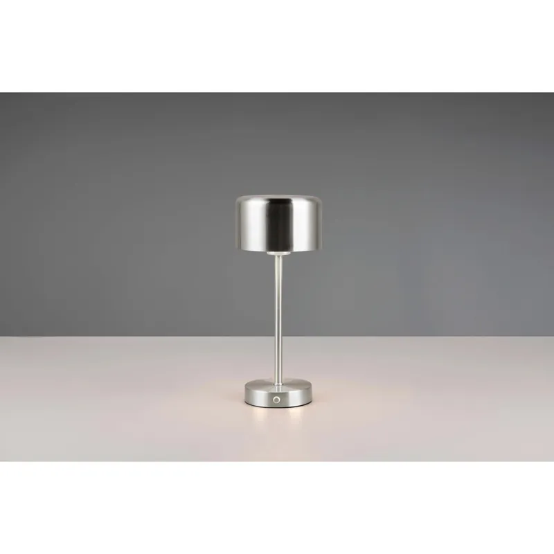Lampada tavolo Jeff 120 lm 1,5W Bianco Caldo metallo color acciaio H 30 cm Hete Deal