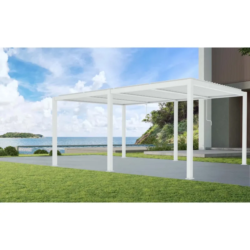 Pergola bioclimatica in alluminio Solanum Twin 300x600xH240 cm bianco Actieprijs